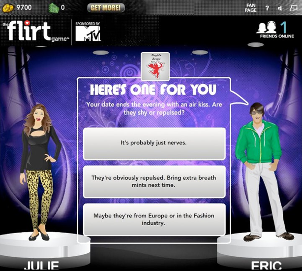 MTV Flirt Game question sample